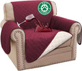 Turquoize 100% Waterproof Sofa Covers Chair Cover Slipcover Couch Protector Triple Non-Slip Sofa Slipcover for 1 Cushion Furniture Protector for Pets, Kids,Dog (Chair 23", Burgundy) by Turquoize