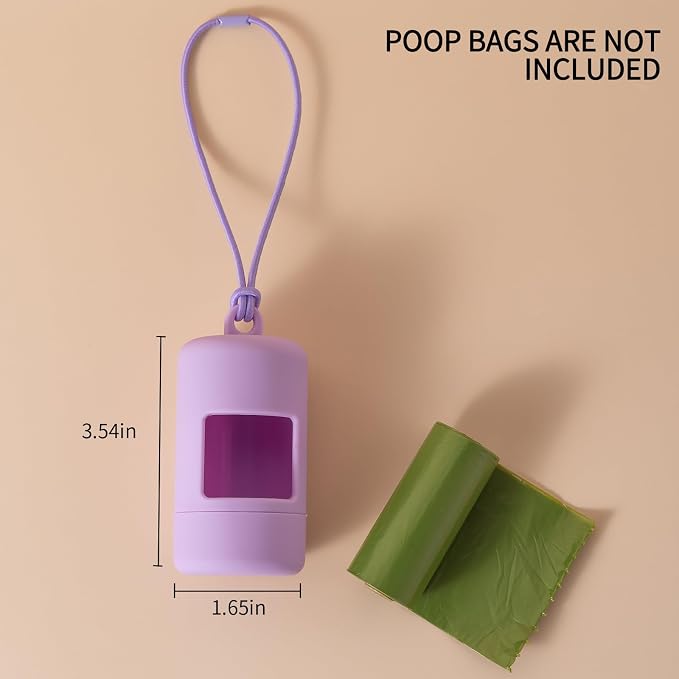 Dog Poop Bag Holder for Leash,2Pack Dogs Waste Bag Dispenser with Elastic Loop Protable Lightweight Plastic Holders for Pet Doggy,Light Blue and Purple - Image 4