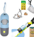 YUCHIYA Dog Poop Bags Holder with LED Flashlight, Sky Blue, 15 Bags, 3 Accessories by YUCHIYA