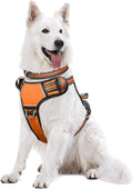 Dog Harness No Pull, Pet Harnesses with Dog Collar, Adjustable Reflective Oxford Outdoor Vest, Front/Back Leash Clips for Small, Medium, Large, Extra Large Dogs, Easy Control Handle for Walking by WINSEE