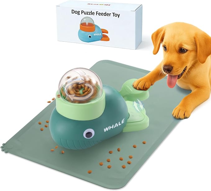 Interactive Dog Toys & Cat Toys for Indoor Cats, Dog Puzzle Toy Slow Feeder Bowl, Puppy Enrichment Toys, Interactive Cat Toys, Dog Feeder Puzzle Toy for Smart Dogs to Keep Them Busy With Silicone Mat by Unknown