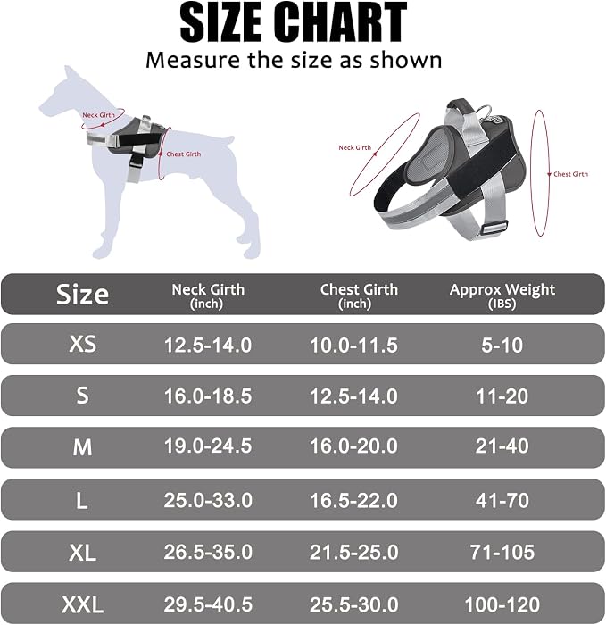 Dog Harness, No-Pull Reflective Dog Vest, Breathable Adjustable Pet Harness with Handle for Outdoor Walking - No More Pulling, Tugging or Choking (Black, M) - Image 4