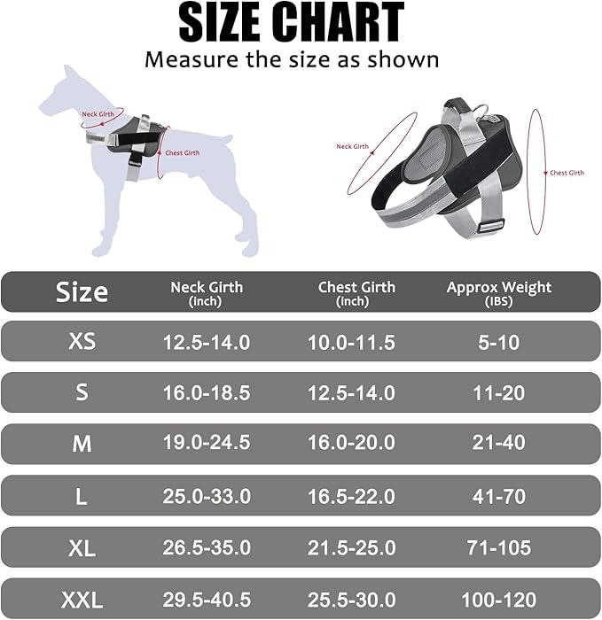 Dog Harness, No-Pull Reflective Dog Vest, Breathable Adjustable Pet Harness with Handle for Outdoor Walking - No More Pulling, Tugging or Choking (Black, L) - Image 4