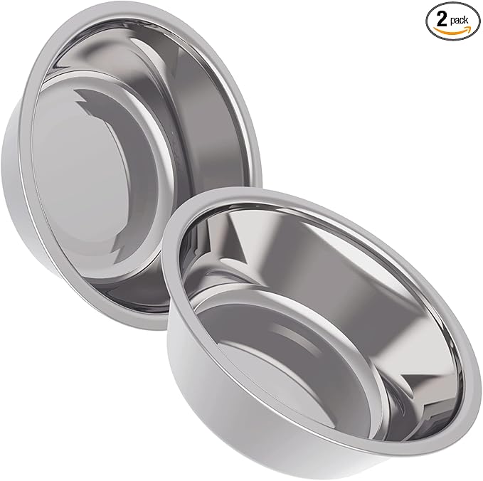 AVERYDAY 21oz Stainless Steel Dog Bowls Set, 2 Pack for Replacement Dogs Bowl Stand, 2.6 Cups Metal Dog Bowls, 5 Inch Small Dogs Water Bowl for Raised Feeder with Opening 5.67-5.91" by YourAveryDay