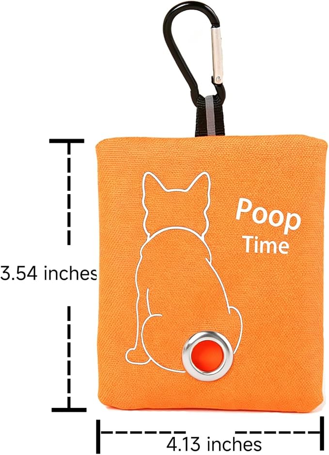 Orange Dog Pop Bag Holder Dog Waste Bag Holder (Orange) | Carabiner Clip, Easy Bag Dispensing, Leash Attachable, Funny Design - Image 2