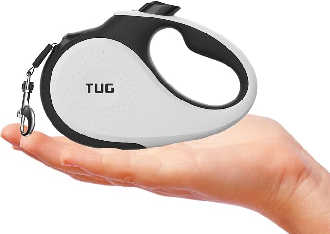 TUG Tiny Retractable Dog Leash, 10 ft (Extra Small, White) | 360° Tangle-Free Retraction, 10 ft Tape, Quick Thumb Lock, Anti-Slip Handle, For Pets Under 26 lbs - Image 2