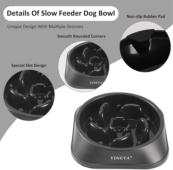 YINEYA Slow Feeder Dog Bowls, Pet Supplies that Slow Down Eating, Pet Food Bowls, Maze Dog Puzzle Feeder for Medium Breed | Dog Food Bowl Slow Down Eating Prevents Bloat, Promotes Healthy Digestion, Puzzle Feeder Interactive Makes Meal Time Fun - Image 4