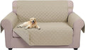 U-NICE HOME Loveseat Sofa Cover for 2 Cushion Couch, Sand/Beige | 45''Loveseat Cover Washable, Pet Friendly, Elastic Straps, Water Repellent, Furniture Protector for 2 Cushion by U-NICEHOME