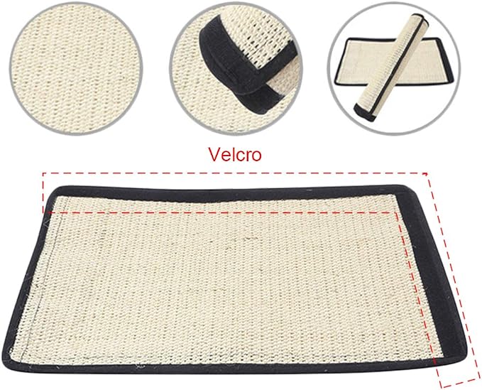 Cat Scratcher Mat with Interactive Mouse Toy, Cat Scratching Post Natural Sisal Table Leg Scratch Wrap Cat Grinding Claws Scratching Post Replacement Flexible Installation - Image 8