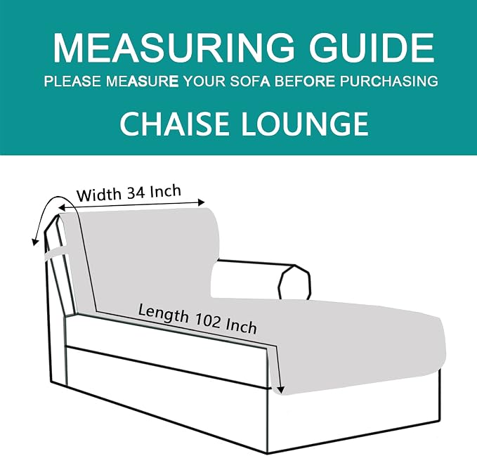 U-NICE HOME Sectional Couch Cover Chaise Lounge Cover, Chocolate | Washable, Pet Friendly, Elastic Straps, Water Repellent, Furniture Protector Mat - Image 4