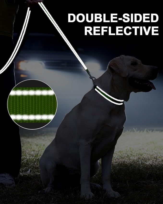 Taglory Reflective Dog Leash for Medium Large Dogs, 1in x 5ft, Neon Green | Ideal for Night Walking, Strong for Sudden Pulls, Lightweight & Gentle on the Neck, Soft Padded Handle - Image 5