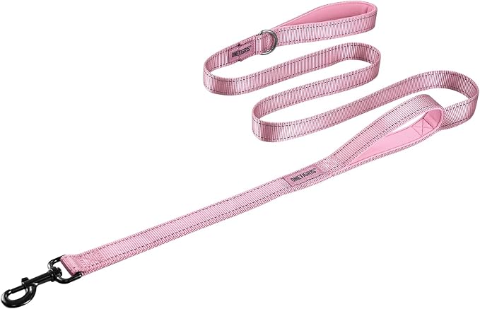 OneTigris No-Pull Dog Leash with Handle for Medium Large Dogs (Pink, 6FT) | Durable lead built for training & daily walks. Ideal drag line for strong pullers and large breeds like bully dogs. by OneTigris