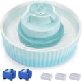 Lawfery Ceramic Cat Water Fountain, 2.1L/71oz Cupcake Pet Fountain | 3 Carbon Filters, 2 Quiet Pumps, Heavy Ceramic Body, and 360° Drinking Area, Drinking Bowl for Indoor Cats and Small Dogs by Lawfery