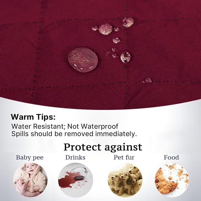 H.VERSAILTEX Reversible Couch Cover for 3 Cushion Couch Water Resistant Sofa Cover Seat Width Up to 78" Washable Furniture Protector Cover for Dogs/Cats/Pets(Oversized Sofa, Red/Tan) - Image 5