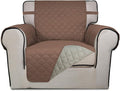 PureFit Reversible Chair Sofa Cover Dog Couch Covers for Sofa, 25.5 in | Brown/Beige, Water Resistant Couch Protector, Washable Pet Couch Cover with Non Slip and Elastic Straps For Kids by PureFit