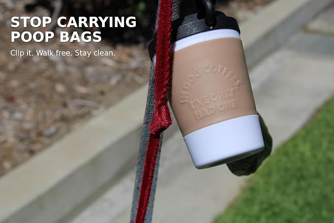 Dog Poop Bag Holder Dispenser, Clip-On Leash Waste Bag Holder, Hands-Free Dog Walking Accessory, Portable & Lightweight, Includes Roll of Bags (Black) - Image 3