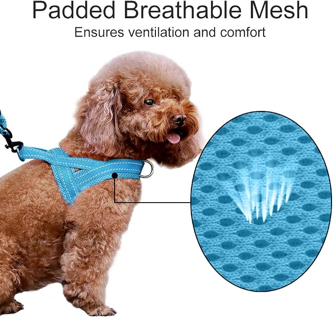 Plutus Pet No Pull Dog Harness for Large Dogs, Breathable Mesh Padded | Adjustable Reflective with Handle, Escape Proof, Quick Fit Pet Vest, Front Clip, for Training and Walking, Cyan, XL - Image 3