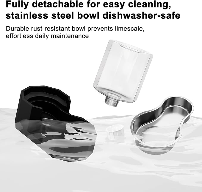Sfozstra 5L Cat Gravity Water Bowl Dispenser: Stainless Steel Bowl | No Power Needed / No Filter Required / Spill Proof Design / Easy Cleaning / Cats & Small Dogs / Home Crate Area & Travel - Image 5