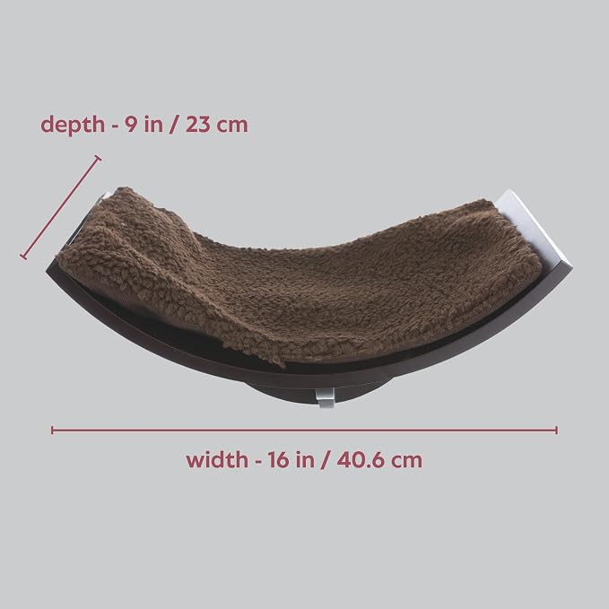 Trixie Lorena Cat Wall Mount Furniture - Elevated Cat Bed with Removable Pad, Raised Climbing Bed - Brown - Image 5
