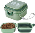 Collapsible Dog Bowls, Travel Food and Water Double Bowl for Cats & Dogs, 2-in-1 Portable BPA-Free Feeding Solution, Perfect for Traveling, Camping & Walking (S/ 60oz) by ROPFEE
