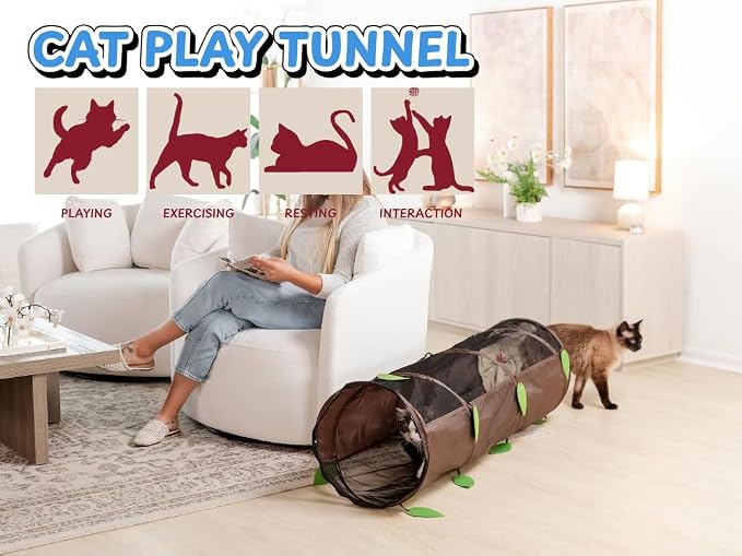 48" Cat Tunnel Mesh Play House | Collapsible Design | Breathable Mesh | Indoor & Outdoor | Connects to Cat Tents - Image 5