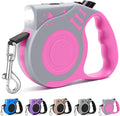 Retractable Dog Leash with USB Rechargeable Flashlight, Pink | 16FT Automatic Telescopic Tractor Dog Leash, Durable ABS Case and Comfort Grip, Designed for Small Medium Dogs Up to 30lbs by COSOWO