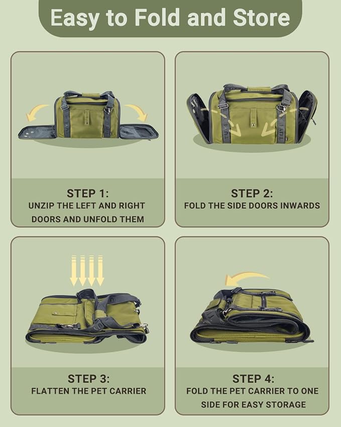 Soft-Sided Cat Carrier for Anxious Cats, Privacy Flaps 17x9.5x10.5in | 1680D Nylon, Metal Hardware, Reinforced Resin Mesh, Locking Zippers & Anti-Sag Base for Vet, Car and Under-Seat Air Travel. - Image 8