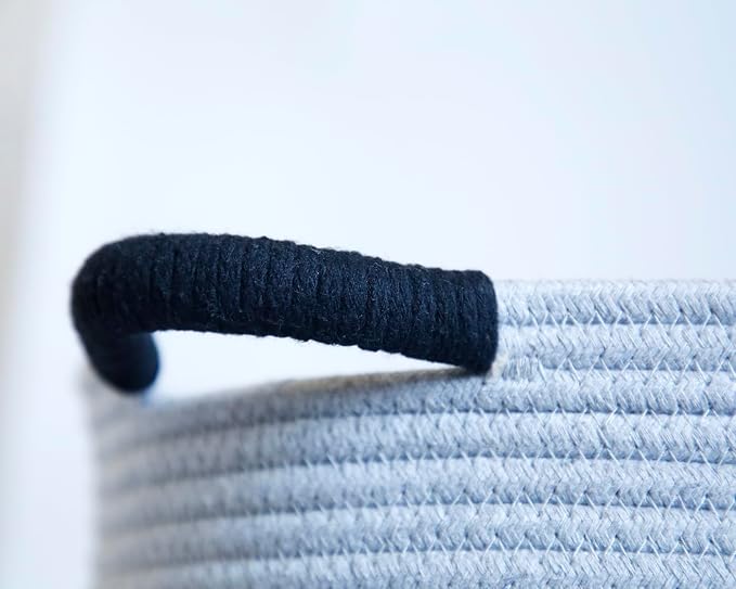 Woof Dog Basket - Cotton Rope Pet Storage Bin With Durable Handles, Large Toy Organizer for Puppies, Perfect for Chew Toys, Blankets and Leashes - Image 5