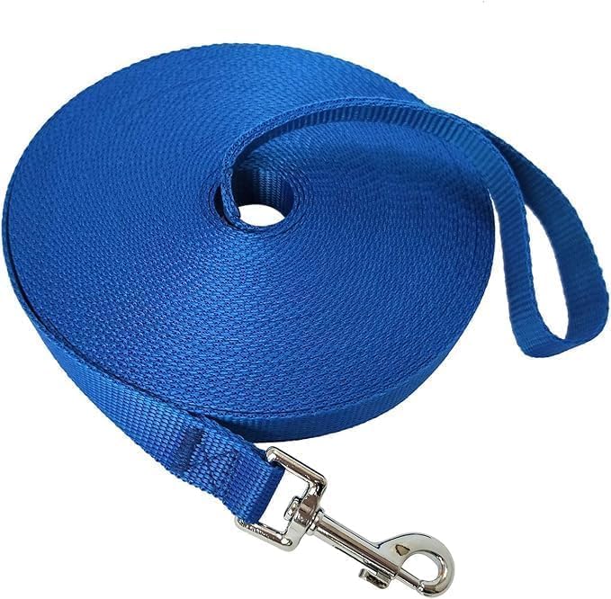 Nylon Training Dog Leash for Small Medium Large Dogs, 15ft 20ft 30ft 50ft 100ft Long Leash Dog/Puppy Lead for Obedience Recall Training, Camping by MANDAO