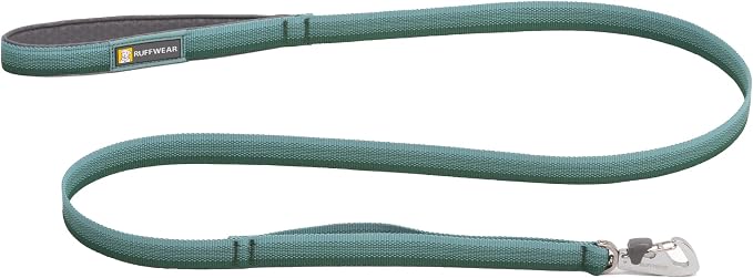 Ruffwear, Front Range Dog Leash, 5 ft Lead, River Rock Green | Light & Strong Lockable Swivel Crux Clip, Padded Handle, Durable Webbing, Traffic Handle & Accessory Loop for Everyday Walks by RuffwearInc