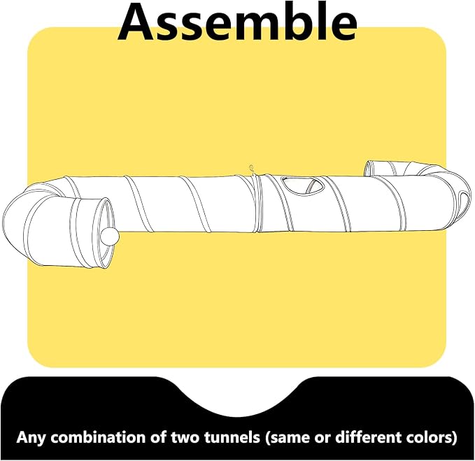 Cat Tunnel, 2-Way Collapsible Cat Tube with Interactive Peek-A-Boo Hole, Toy Ball, and Rope – Ideal for Indoor Cats, Kittens, and Rabbits (Light Blue) - Image 6