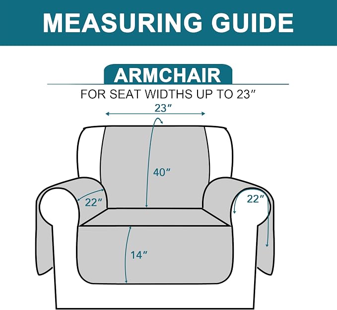 Turquoize 100% Waterproof Couch Cover Sofa Covers for 1 Cushion Couch Chair Covers Triple Non-Slip Washable Furniture Protector Cover for Pets, Kids, Dog (Chair 23", Chocolate) - Image 5