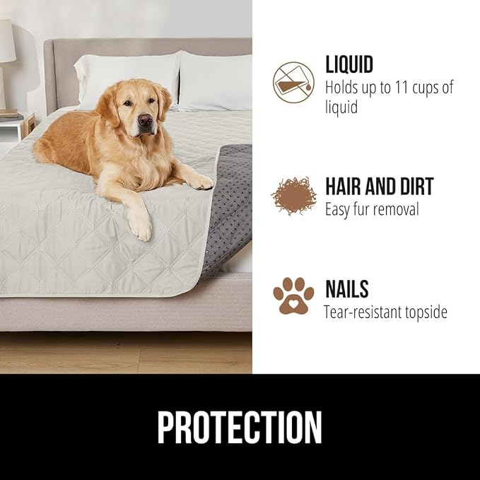 GORILLA GRIP® Waterproof Dog Blanket, Couch Cover for Dogs, 82x102 Taupe | Silicone Grip Backing, Washable, Leakproof, Protects Sofa, Sectional, Bed, Crate, Car and RV, Senior Pet Essential - Image 5