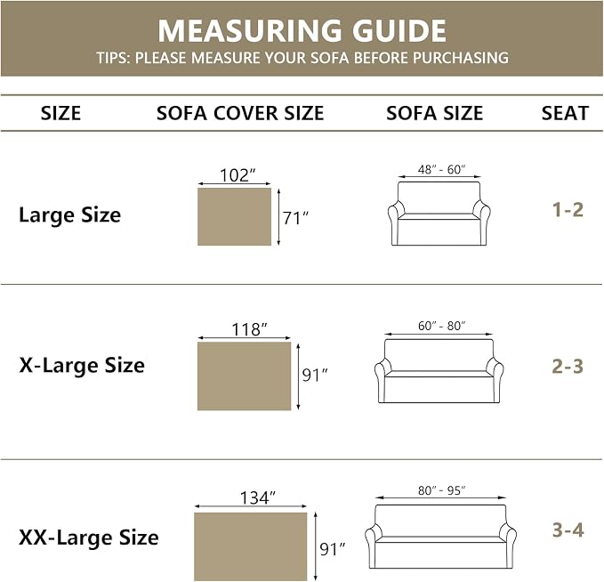 MYSKY HOME Boho Couch Cover Beige Sofa Covers with White Tassel Farmhouse Sofa Slipcover Simple Couch Protector for Dogs Chenille Sectional Couch Covers L Shaped Couch Cushion Covers, 91"x 134" - Image 6
