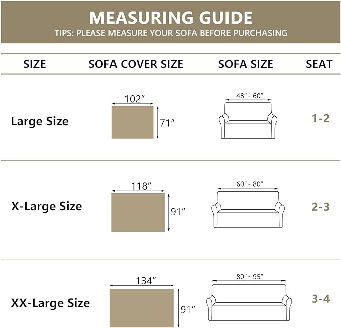 MYSKY HOME Light Gery Chenille Sofa Cover for Dogs Cats Tassel Edge Couch Cover Furniture Protectors for Pets Universal Couch Cover Thick Durable Sectional Couch Covers for 3 Cushion Couch, 91"x 134" - Image 6