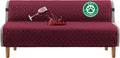 Turquoize 100% Waterproof Futon Cover Futon Slipcover Washable Armless Sofa Bed Slipcover Protector Seat Width Up to 70" with Adjustable Elastic Strap Anti-Slip for Dogs, Burgundy by Turquoize