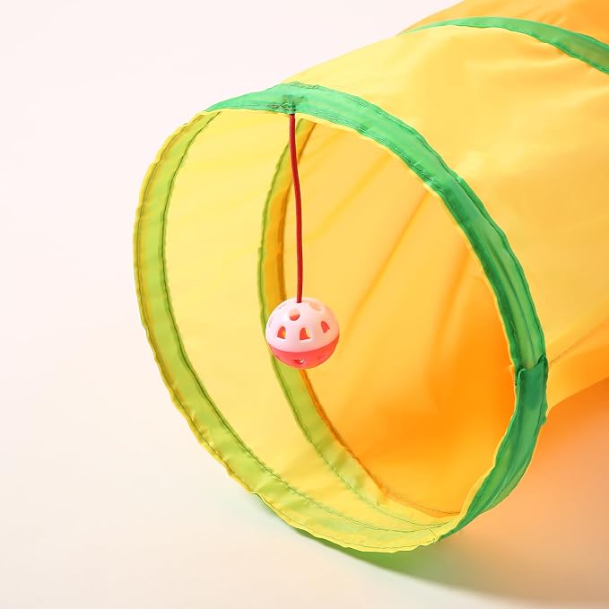 Pet Cat Tunnel, 3 Way Tunnels for Indoor Cats, Collapsible Pet Tunnel for Kitten, Puppy, Rabbit, 25cm-Wide Tunnels, Durable & Breathable, with Peek Hole Toy Ball - Image 6