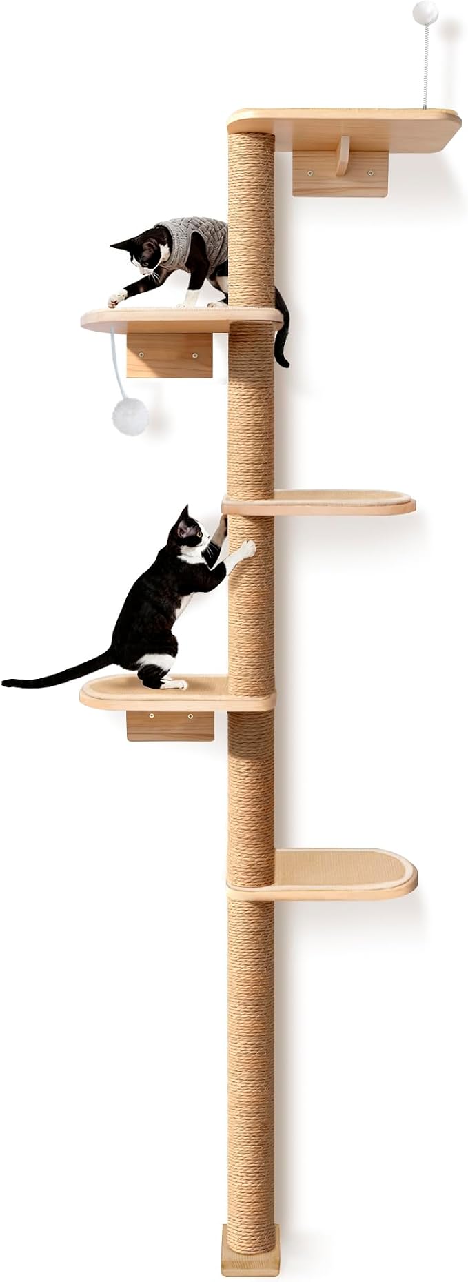 Wild Simulation Cat Tree for Kittens, 5-Level Floor to Ceiling Cat Wall Shelves with Sisal Mat Platforms, Suit for Kitten cat - Image 7