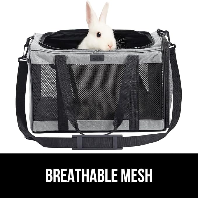 GORILLA GRIP Cat Carrier Travel Bag Up to 15 Lbs, Soft Collapsible Small Dog Carriers, Top and Side Entry Breathable Mesh, Grip Feet on Underside, Cozy Washable Waterproof Pad, Portable Kennel, Gray - Image 5