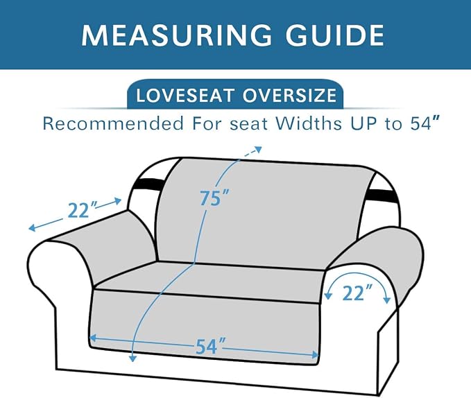 H.VERSAILTEX Reversible Loveseat Cover for 2 Cushion Couch Water Resistant Couch Cover for Dogs Non Slip Furniture Protector Cover with Elastic Strap for Pet Cat(Oversized Loveseat, Navy/Beige) - Image 2