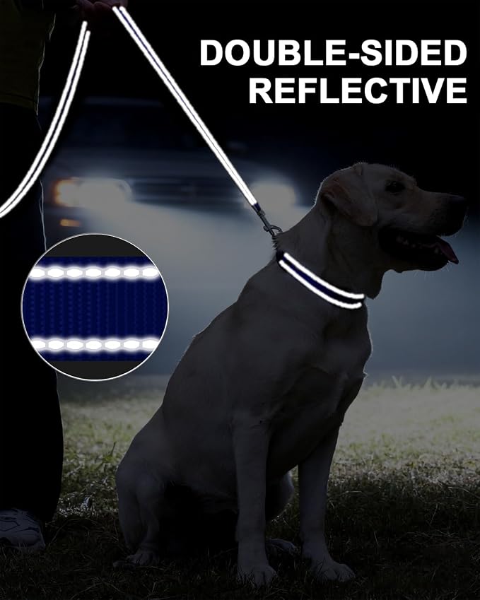 Taglory Reflective Dog Leash for Small Dogs, 3/4in x 4ft, Navy Blue | Ideal for Night Walking, Strong for Sudden Pulls, Lightweight & Gentle on the Neck, Soft Padded Handle - Image 5