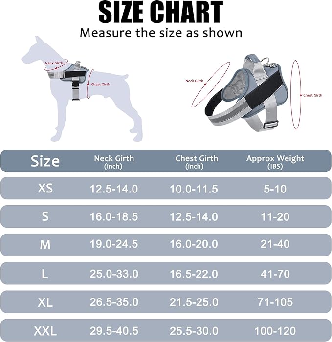 Dog Harness, No-Pull Reflective Dog Vest, Breathable Adjustable Pet Harness with Handle for Outdoor Walking - No More Pulling, Tugging or Choking (Blue, XL) - Image 4