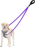 PetBonus Two Point Control Dog Leash, No Tangle Training Walking Leashes | Soft Padded Handle, Reflective, Works with No Pull Harnesses, Converts to Single Lead for Medium Large Dogs, Purple by Petbonus