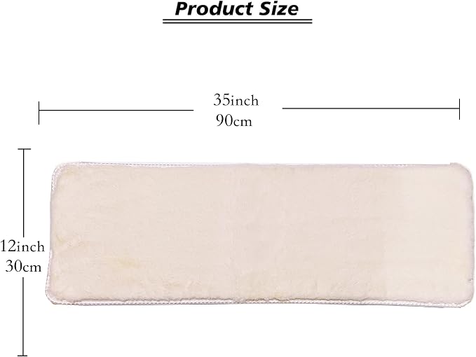 Soft Cat Window Sill Pet Pad Perch,Fluffy Windowsill Mat Pillow Seat Bed for Pet, Cat Cushion for Window Sill Pet Window Mat (Beige, 12"x35") - Image 3
