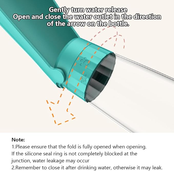 Dog Water Bottle Portable for Walking Pet Travel 19 OZ Leak proof Water Bottle Bowl with Drinking Feeder Cat Puppy Water Dispenser for Hiking Camping Blue | for Puppy Cat Walking Hiking Camping, Pet Travel Leak proof Water Bottle Bowl Small Medium Larg... - Image 2