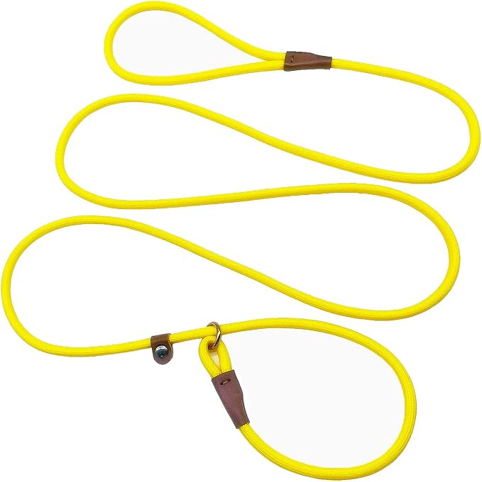 MayPaw Slip Lead Control Leash for Dogs No Pull 7 FT Pet Slip Leash, 1/4 in | 13+ Colors Classic Dog Lead Rope Leashes for Small Medium Animals (7ft*1/4", Yellow) by MayPaw