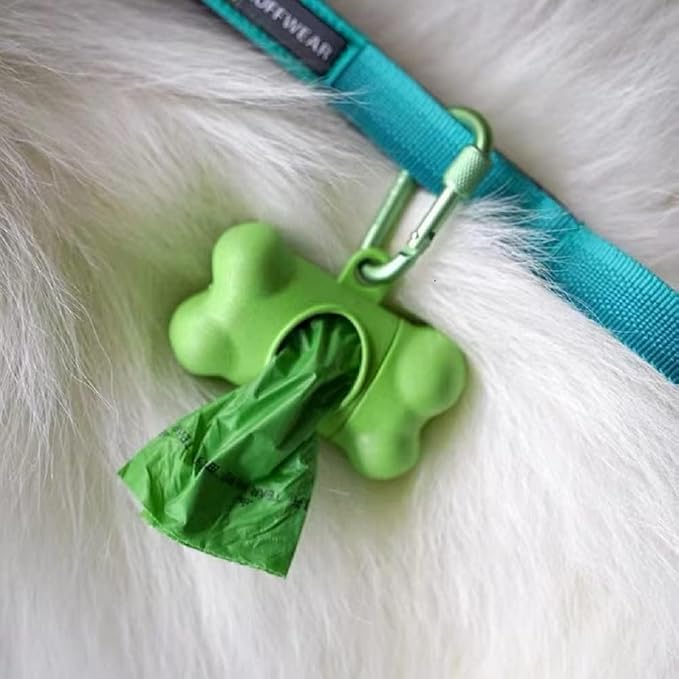 Dog Poop Pickup Bags Holder Dispenser with Standard-Sized Leak-Proof Scented Doggy Waste Bags and Carabiner with Safety Lock&Fastener Never Loose on Leash Lead Again (2 Holder 30 Bags, Green) - Image 3