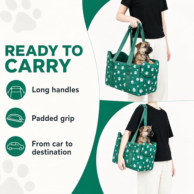 Small Dog Car Seat for Center Console, Wilderness Green | Cullaby Small Dog Car Seat for Center Console, - Image 3