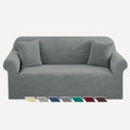 YEMYHOM Couch Cover Latest Jacquard Design High Stretch Sofa Covers for 2 Cushion Couch, Pet Dog Cat Proof Loveseat Slipcover Non Slip Elastic Furniture Protector (Medium, Begonia Leaf Dark Grey) by YEMYHOM