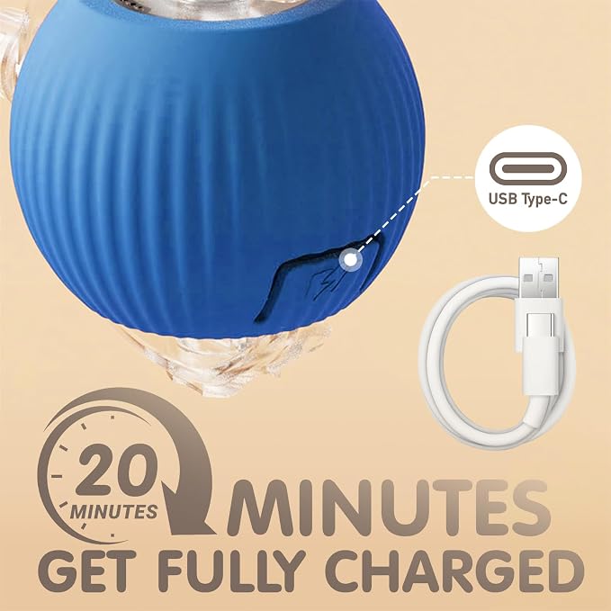 Rocfish Durable Interactive Cat Toys for Indoor Cats (Blue, 01) | Smart Automatic Cat Chase Ball Toy, Upgraded Speedy Tail Kitten Toy for Bored Indoor Adult Pets - Image 3